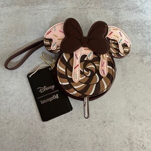 Loungefly X Disney Minnie Mouse Chocolate Sprinkle Coin Purse Lollipop Wristlet